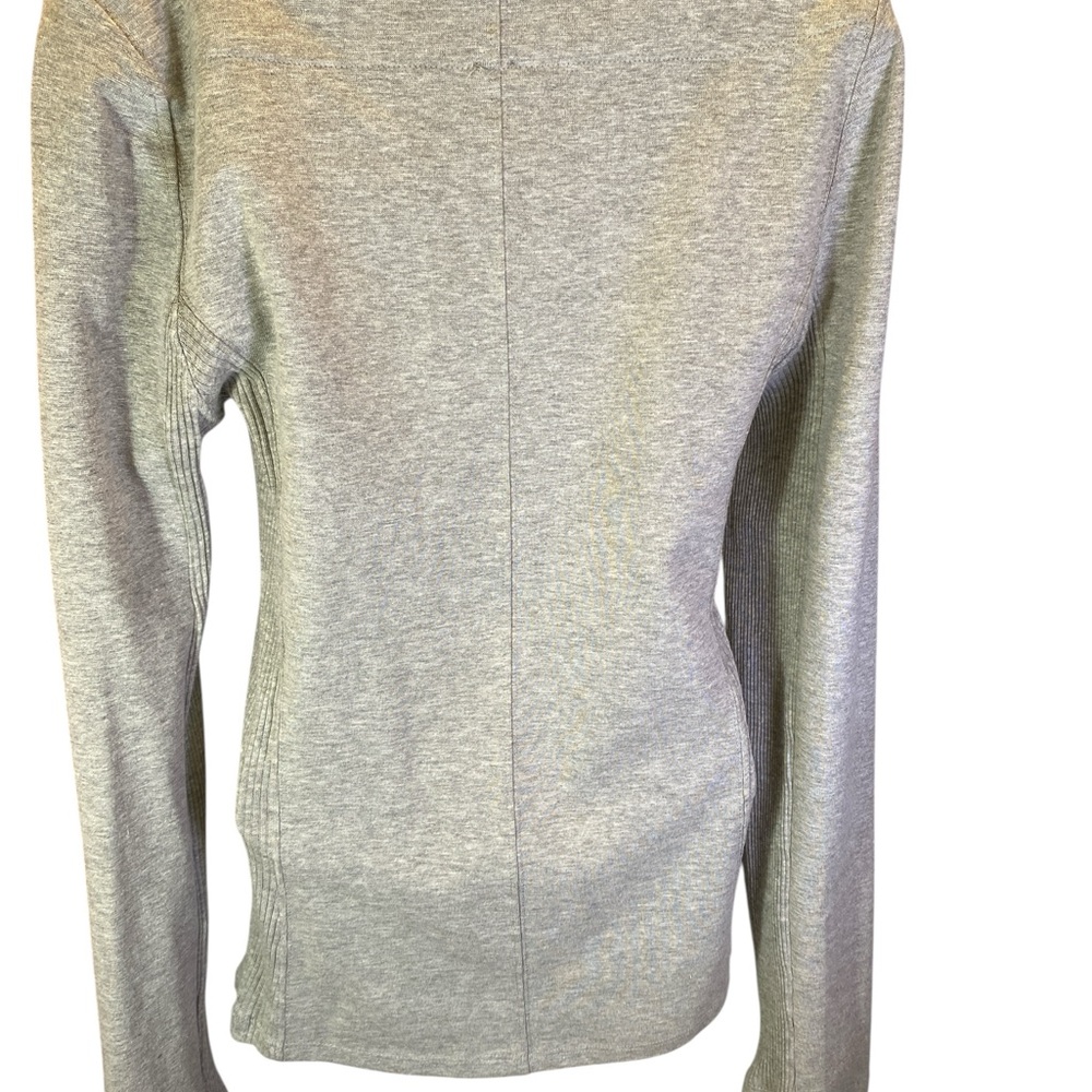 Free People Gray Lace-Up Long Sleeve Top Women’s Size Large - Picture 5 of 6